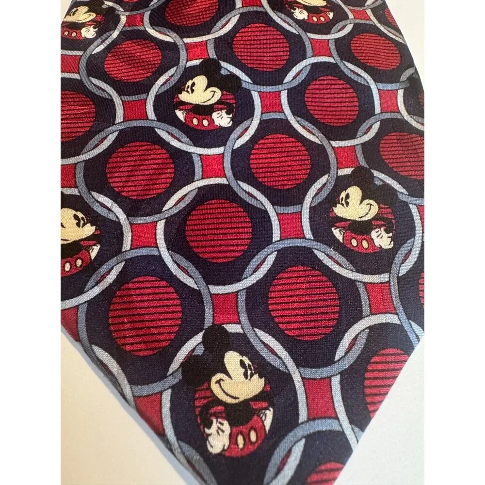 Rare Vintage Disney Mickey Mouse Silk Tie‎ – Made in Korea – 100% Silk